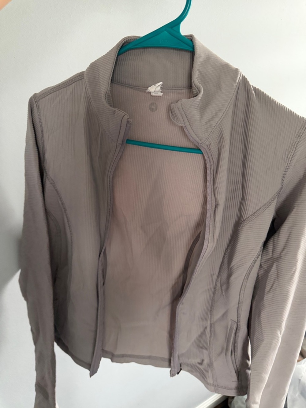 T.J.Maxx Light Gray Ribbed Zip-Front Jacket - Picture 3 of 4